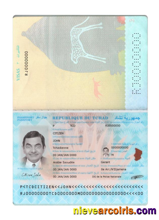 Du Tchad passport new 2021-present